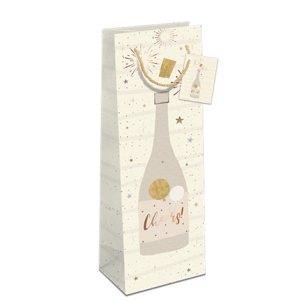 GAVEPOSE TIL FLASKE " CHAMPAGNE" - BÆREDYGTIG