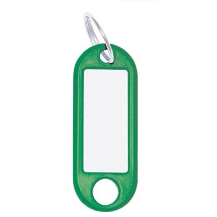 NØGLERINGE M/VEDHÆNG GRØN 100 STK