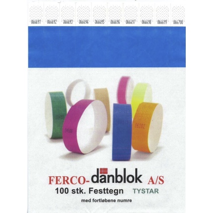 FESTTEGN TYSTAR - BLÅ 100 STK - KRYMPEPAKKET