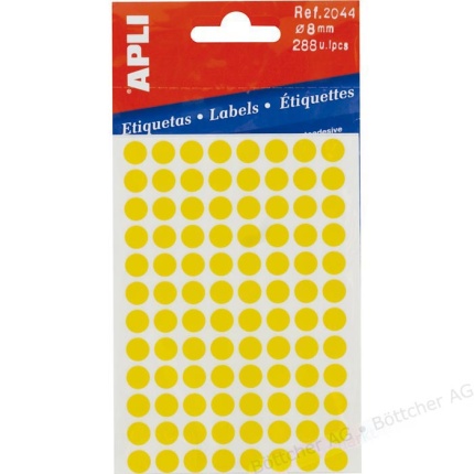 ETIKET RUND Ø8 MM GUL