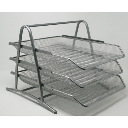 BREVBAKKESTATIV I METAL TRÅD SILVER M/3 FAG (4)