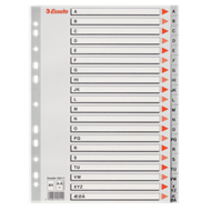 REGISTER - PLASTIC A4 - A-Å - GRÅ