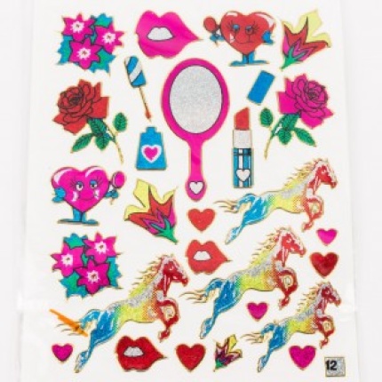 STICKERS HESTE BLOMSTER ASS MOTIVER