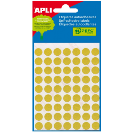 ETIKET RUND Ø13 MM GUL