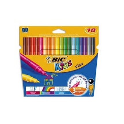 BIC KIDS VISACOLOR FILT PEN 18 STK