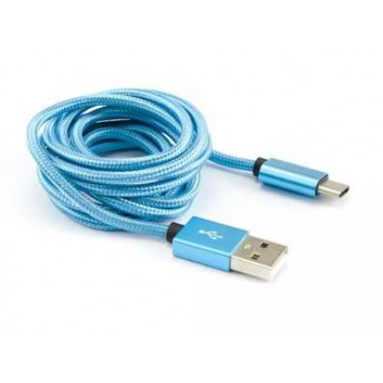 KABEL USB-C  BLÅ 1,5 M.