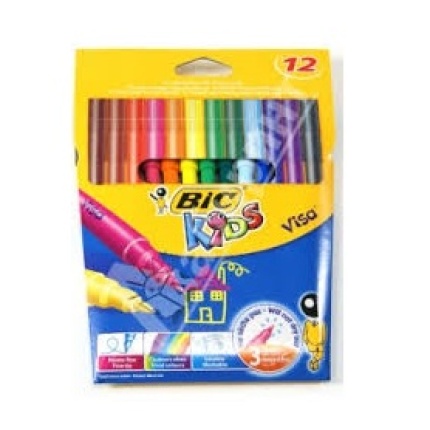 BIC KIDS VISACOLOR FILT PEN 12 STK