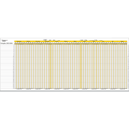 FERIEPLAN KALENDER 2026/2027 GUL