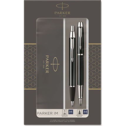 PARKER IM - SÆT - BALLPEN OG FYLDEPEN - SORT C.T.
