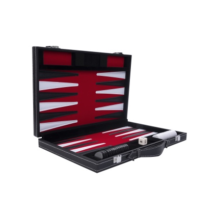 BACKGAMMON 47x35 CM RØD/HVID/SORT