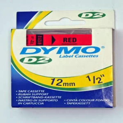 61212-DYMO D2 - 6-9000 TAPE - 12mm - RØD