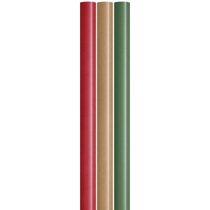 GAVEPAPIR 0,7 X 4M - KRAFTPAPIR  - 3 FARVER (50 RULLER)
