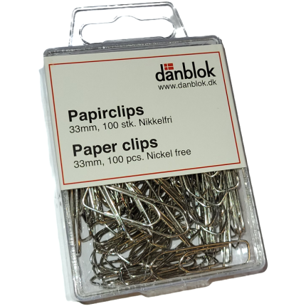 PAPIR CLIPS GALV 33 MM - 100 STK.