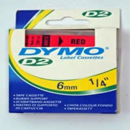 60612-DYMO D2 - 6-9000 TAPE - 6mm - RØD
