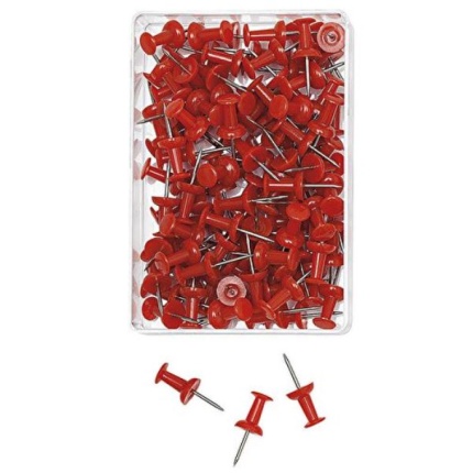 PUSH-PINS RØDE 12 MM. 100 STK