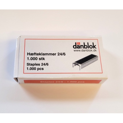 HÆFTEKLAMMER 24/6  1000 STK
