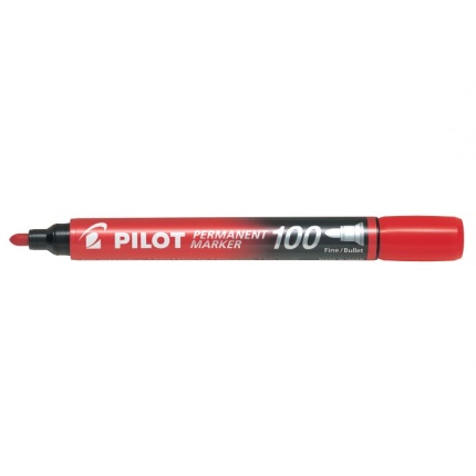 PILOT MARKER 100 RØD RUND SPIDS (12 STK)