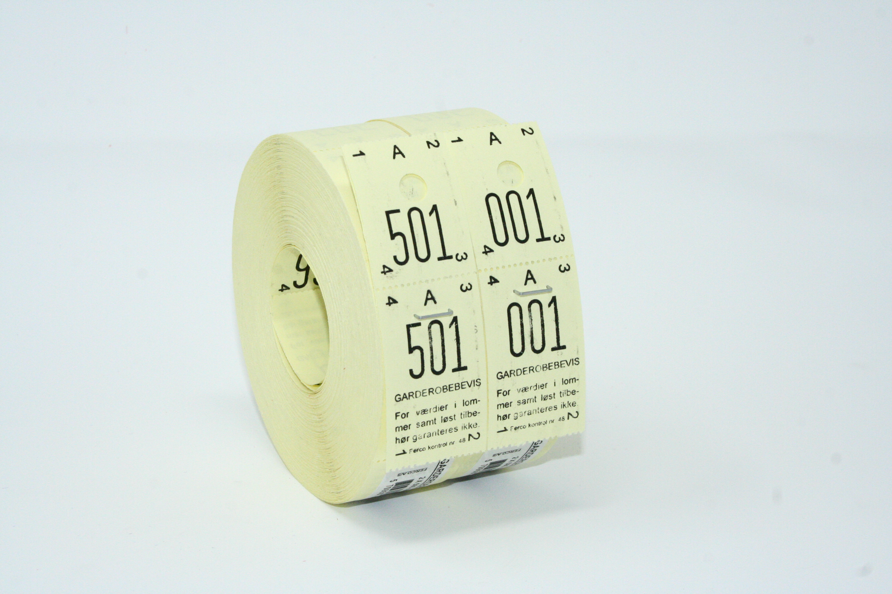GARDEROBENUMRE 48 - GUL 2-DELT (500 NUMRE)