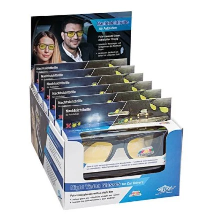 BRILLER/NAT POLARID M. GULE GLAS - 12 STK DISPLAY