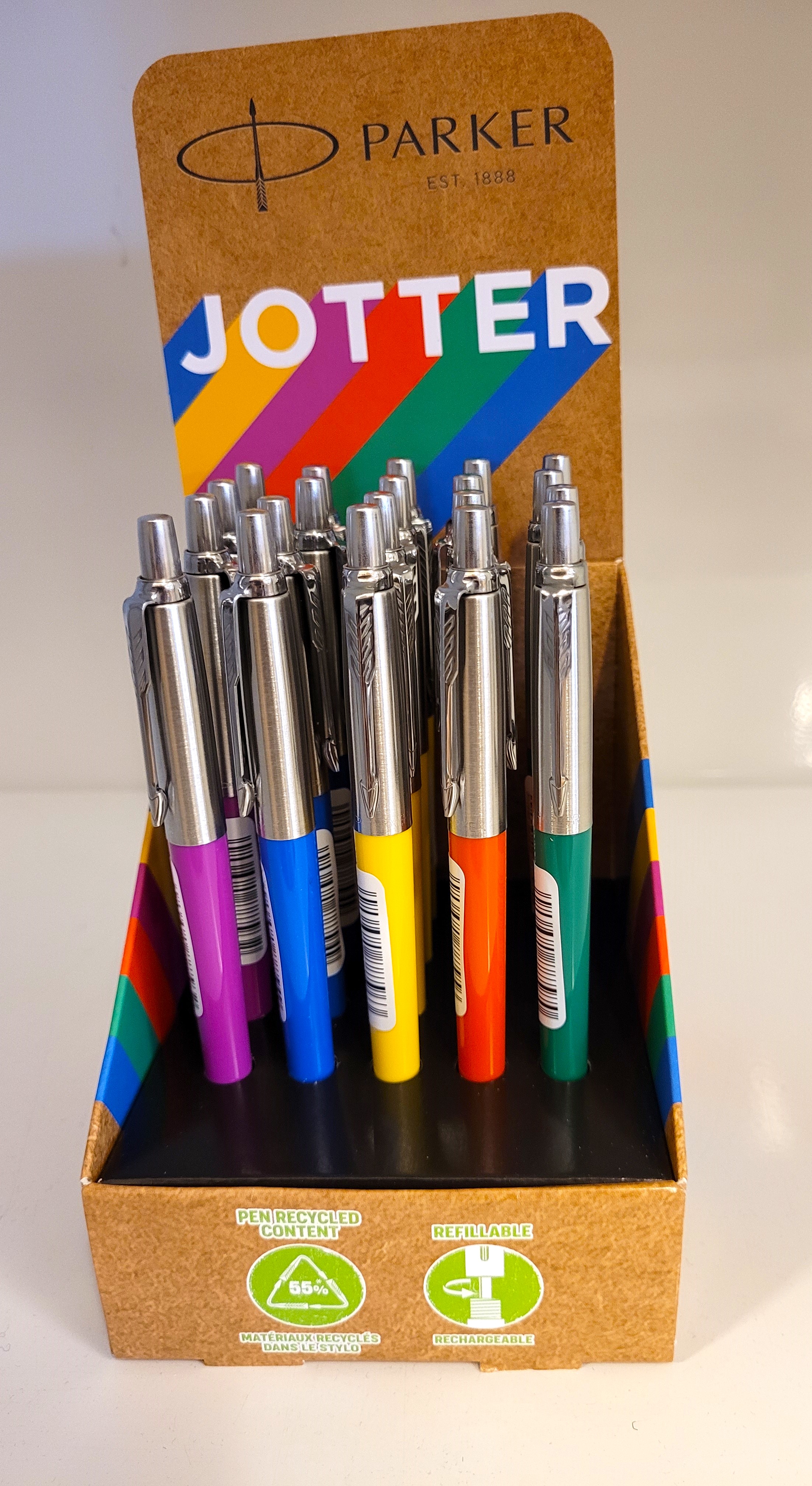 PARKER JOTTER RETRO FV. I DISPLAY MED 20 STK 5 ASS. FV.