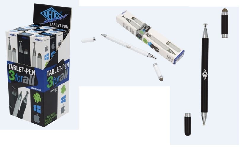 TOUCHPEN 3-I-1. SORT & HVID. DISPLAY M. 12 STK