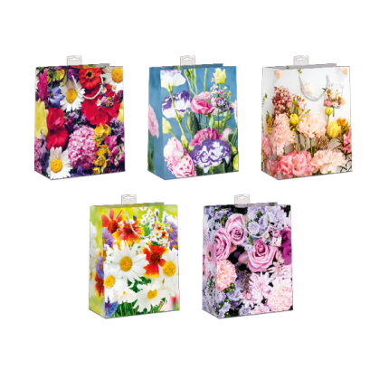 GAVEPOSE STR. M "BLOMSTER" 2 X 5 ASS. , 18x23x10 cm