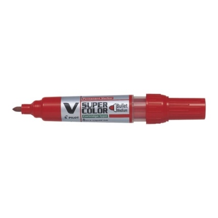 PILOT MARKER V SUPER COLOR BULL.RØD