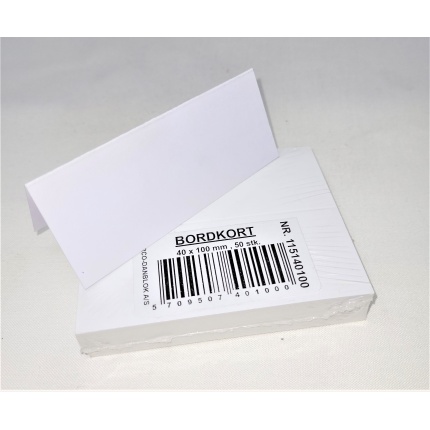 Bordkort 40 x 100 pk. á 50 stk. (300 g.)