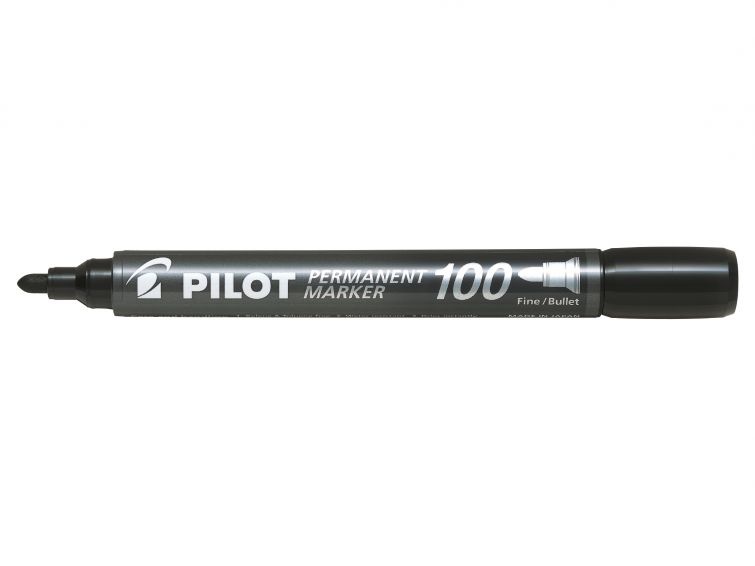 PILOT MARKER 100 SORT RUND SPIDS (20 STK)