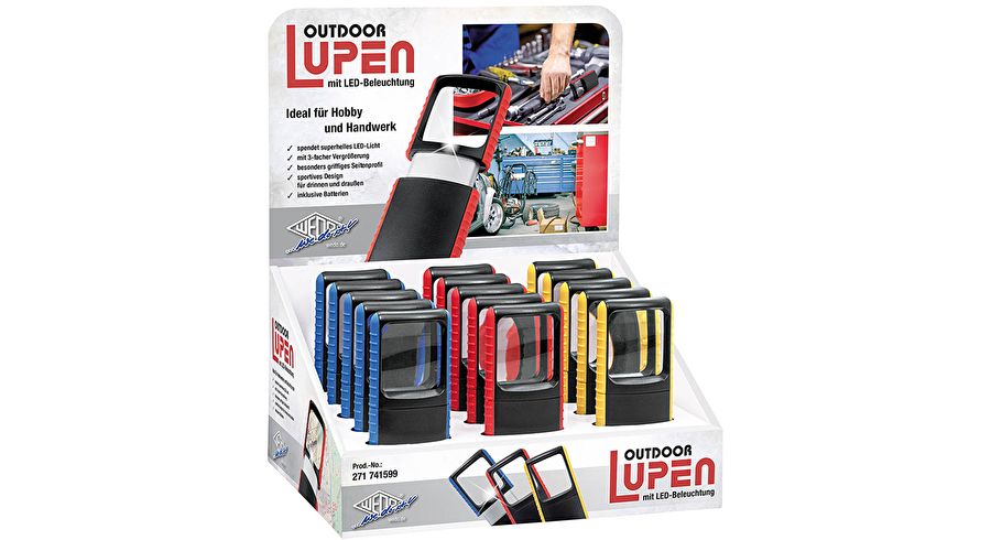 LUP UDENDØRS M/LEDLYS ASS. FARVER 15 STK I DISPLAY