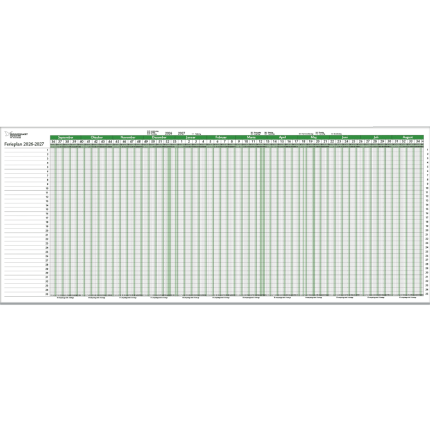 FERIEPLAN KALENDER 2027/2028 GRØN