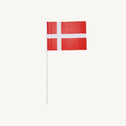 PAPIRSFLAG PÅ PLASTPIND H:30 CM. 10 STK.