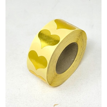 GAVEMÆRKER - HJERTER 19 x 24 MM - GULD 1000 stk.