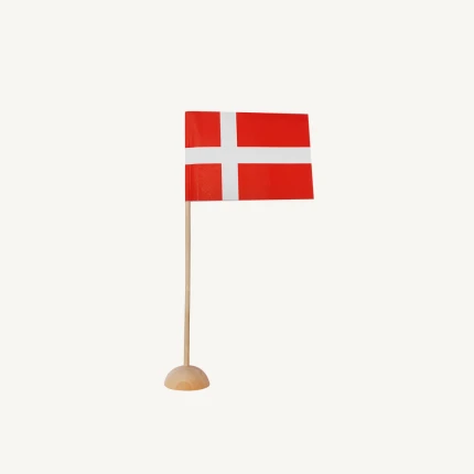 BORDFLAG PAPIR/TRÆ H:15 CM - 4 STK.