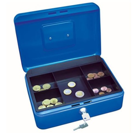 PENGEKASSE 25X18X9 BLÅ - WEDO (SKAFFEVARE)