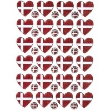 STICKERS DANNEBROGS HJERTER