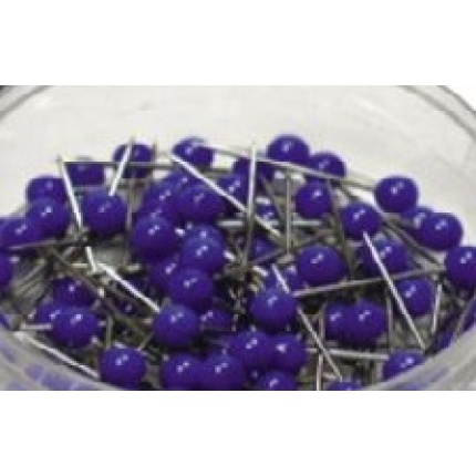 KORTNÅLE / MAP PINS - Ø4 - 16MM - BLÅ. 100 STK.