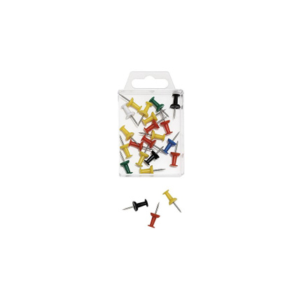 PUSH-PINS I ÆSKE 20 STK ASS. FV.