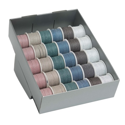 GAVEBÅND MAT GLITTER 30 RL - 10MM X 10M. 6 ASS. FV