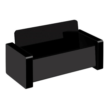 VISITKORTHOLDER "BLACK OFFICE" MAT SORT (SKAFFE)