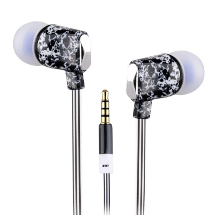 EARPHONE M/MICROPHONE SORT/HVID