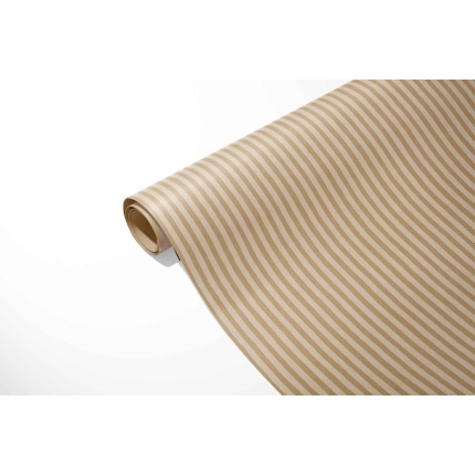 ØKONOM 57 CM " FLOATING STRIPE, HVID OG GULD"  154M KRAFT PAPIR