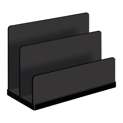 KUVERTSTATIV " BLACK OFFICE" MAT SORT -15x6,8x10,7