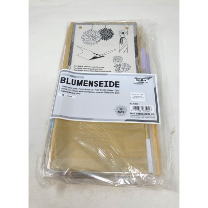 SILKEPAPIR GULD 5 ARK 50X70CM 20G. (91065)