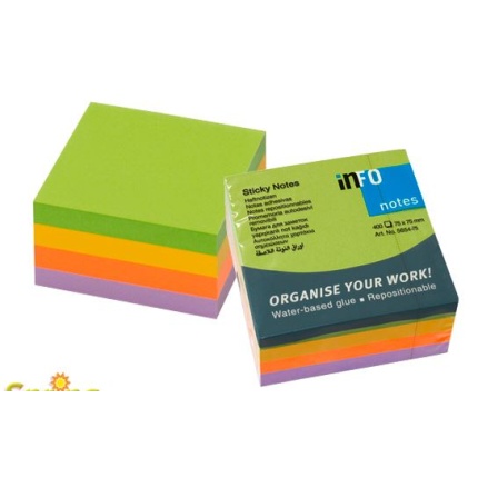 STICKY NOTES CUBE MIX 75X75 MM 400 BLADE