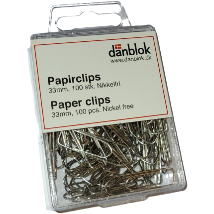 PAPIR CLIPS GALV 33 MM - 100 STK.