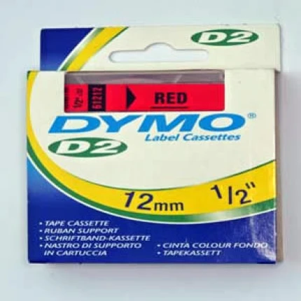 61212-DYMO D2 - 6-9000 TAPE - 12mm - RØD