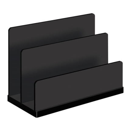 KUVERTSTATIV " BLACK OFFICE" MAT SORT -15x6,8x10,7