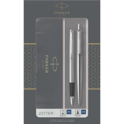 PARKER JOTTER - SÆT - BALLPEN OG FYLDEPEN - STÅL C.T.