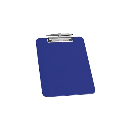 CLIPBOARD A4 - MED PENHOLDER - BLÅ (SKAFFEVARE)